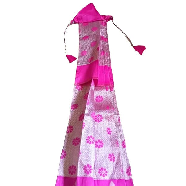 Gudhi Vastra | Silver and Pink Border - Image 3