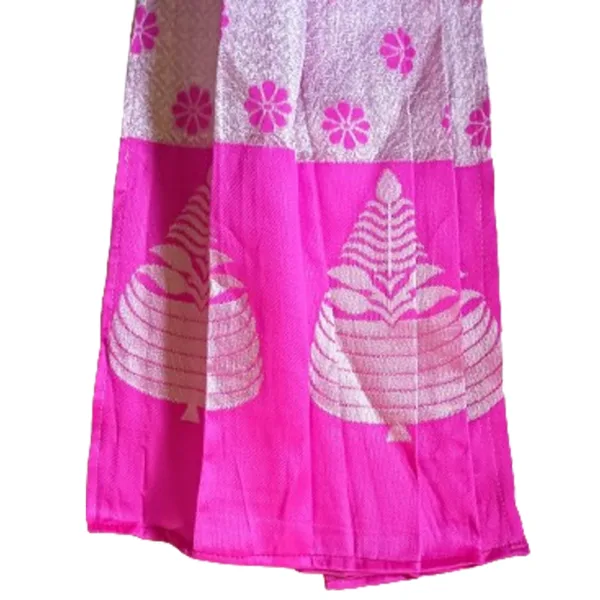 Gudhi Vastra | Silver and Pink Border - Image 4