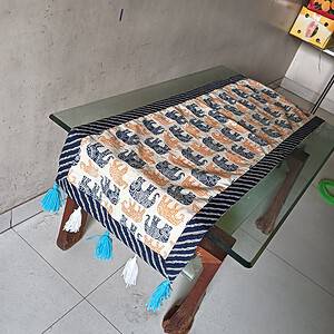 orange ele table runner