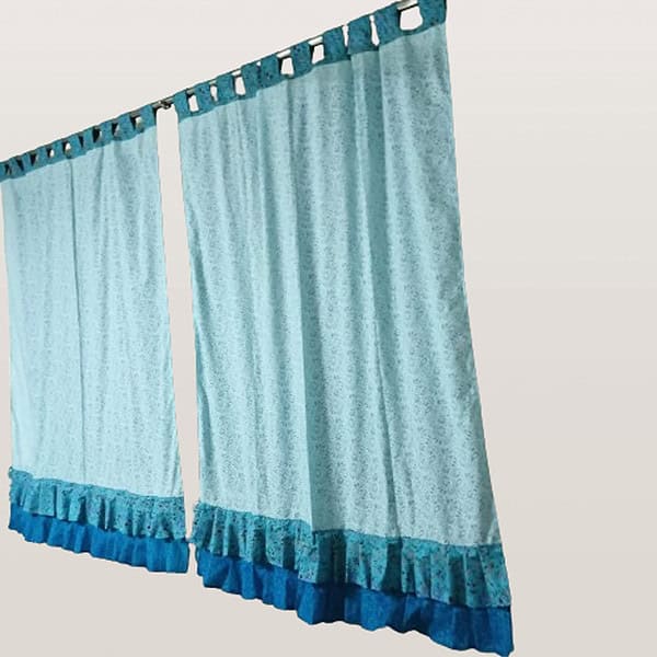 cotton curtains with frills