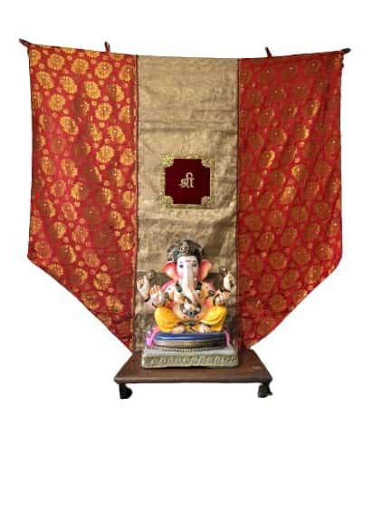 fabric ganpati backdrop