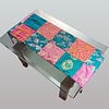green & pink patch work table runner
