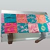 green Orange & pink patch work table runner