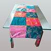 green Orange & pink patch work table runner