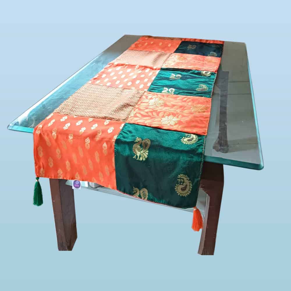 Orange patch work table runner