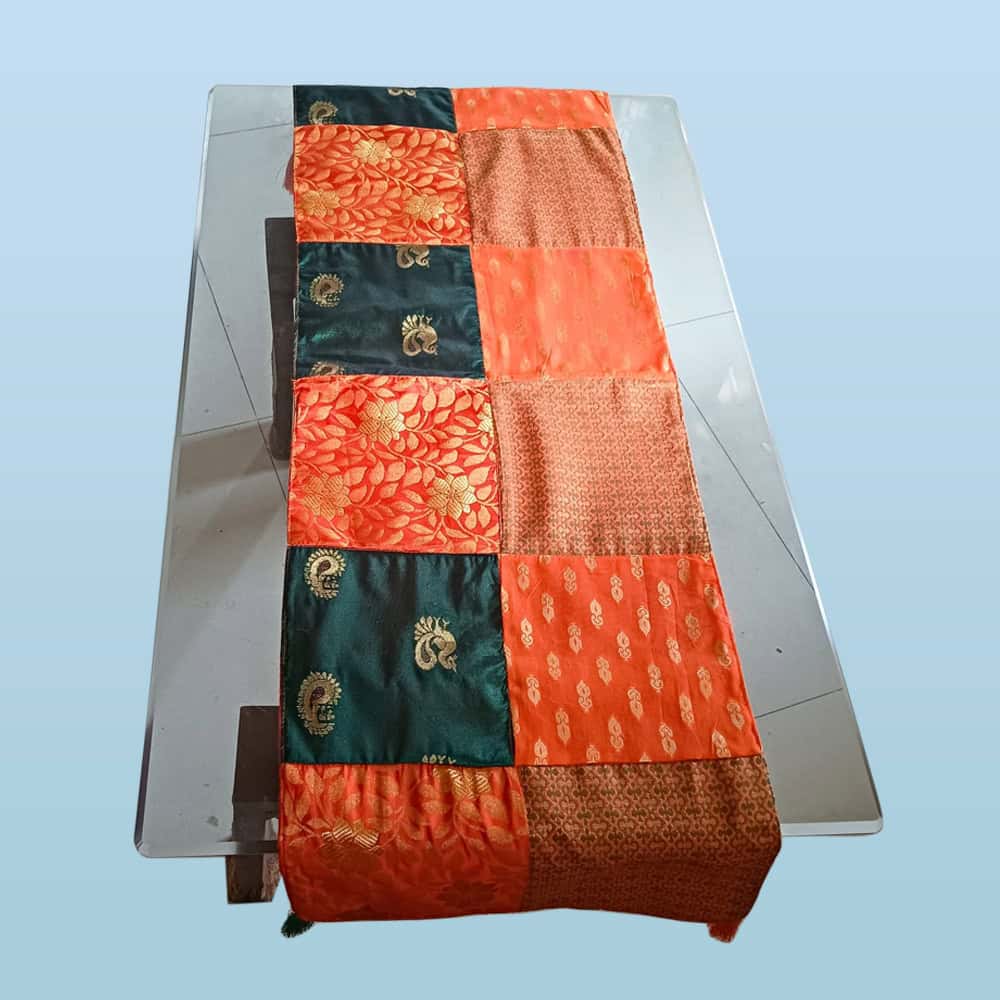 Orange patch work table runner