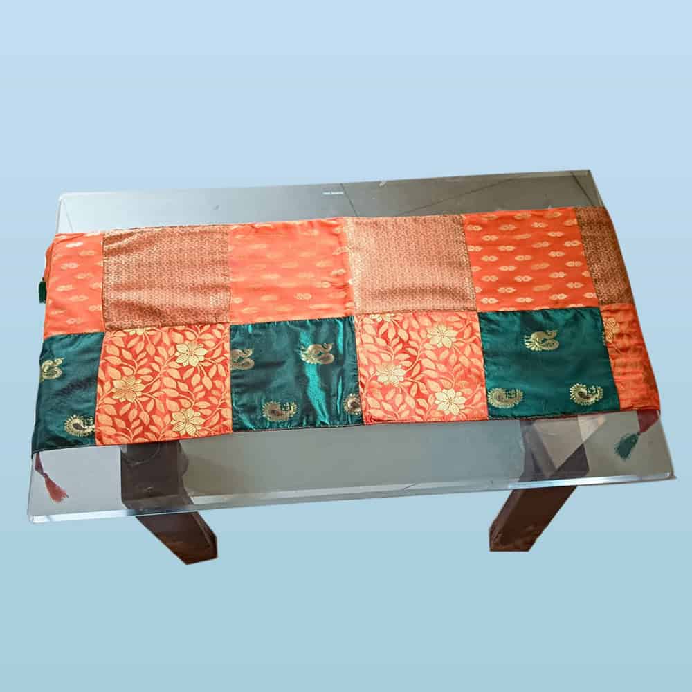 Orange patch work table runner