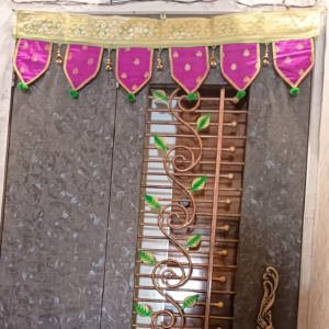 Designer Traditional Toran | Purple and ParrotGreen | Panchkoni